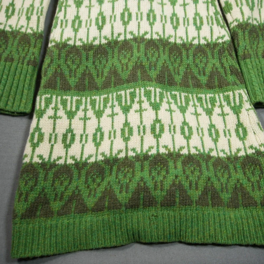 Sparrow Fair Isle Lambswool Angora Blend Knit Longline Women Cardigan Coat S
